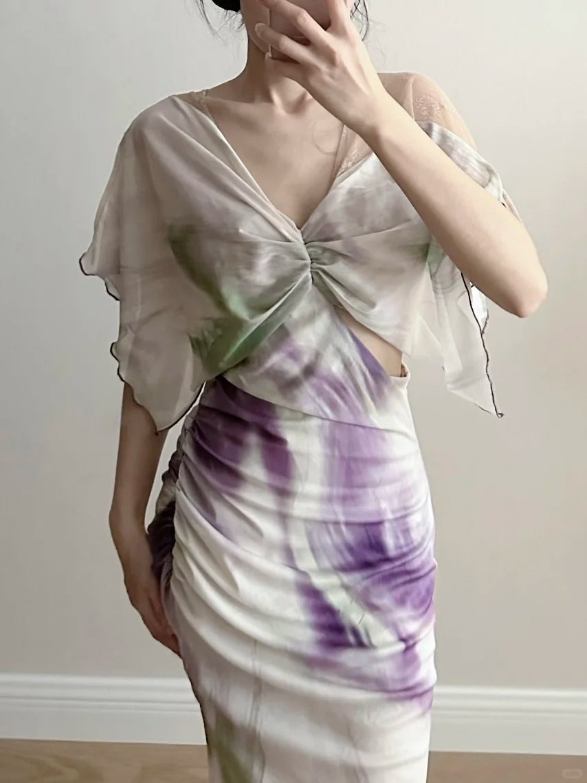 Chic Mermaid Chiffon Long Prom Dress Evening Dress P4263