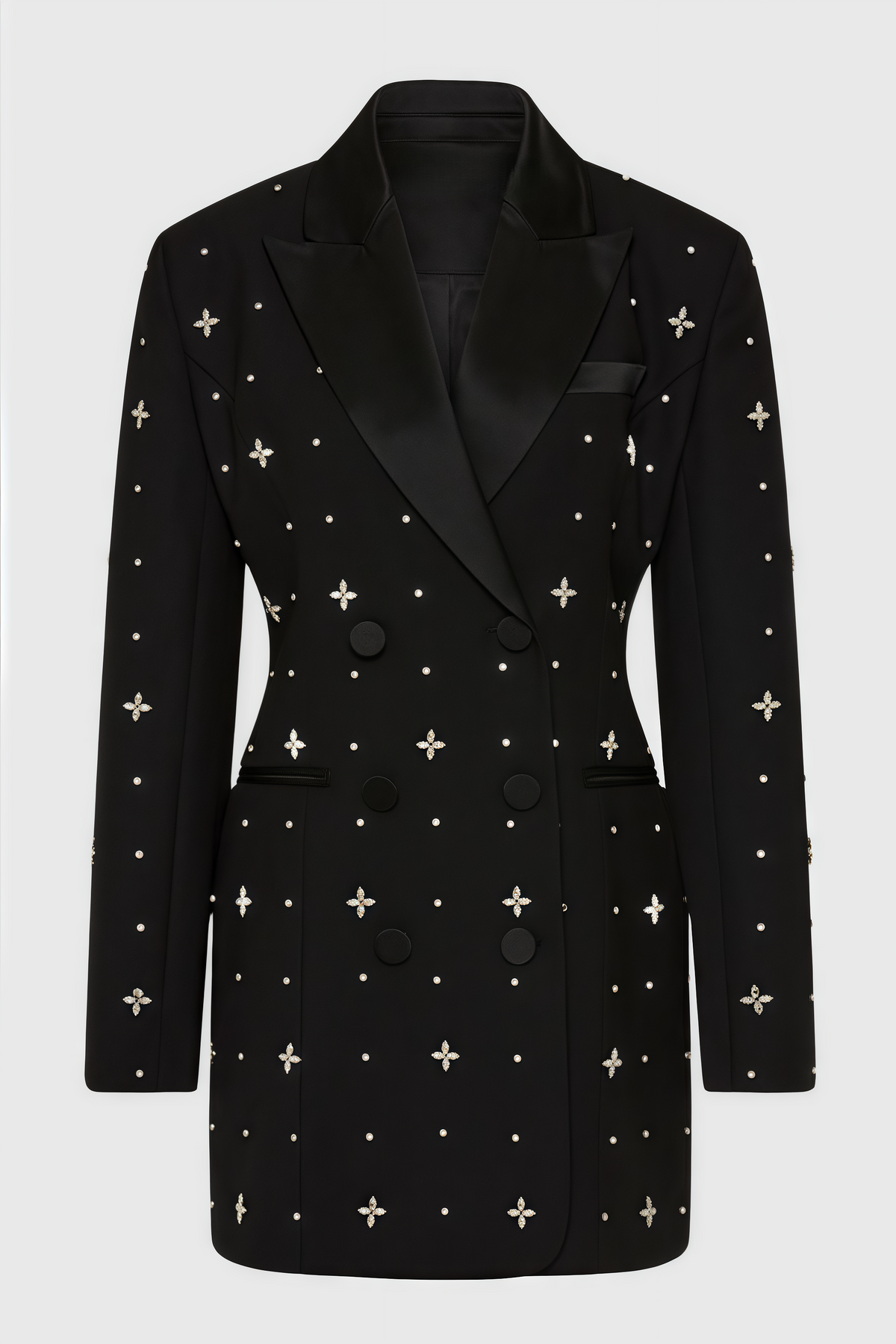 Morgane Beaded Rhinestone Embellished Mini Dress - View 5