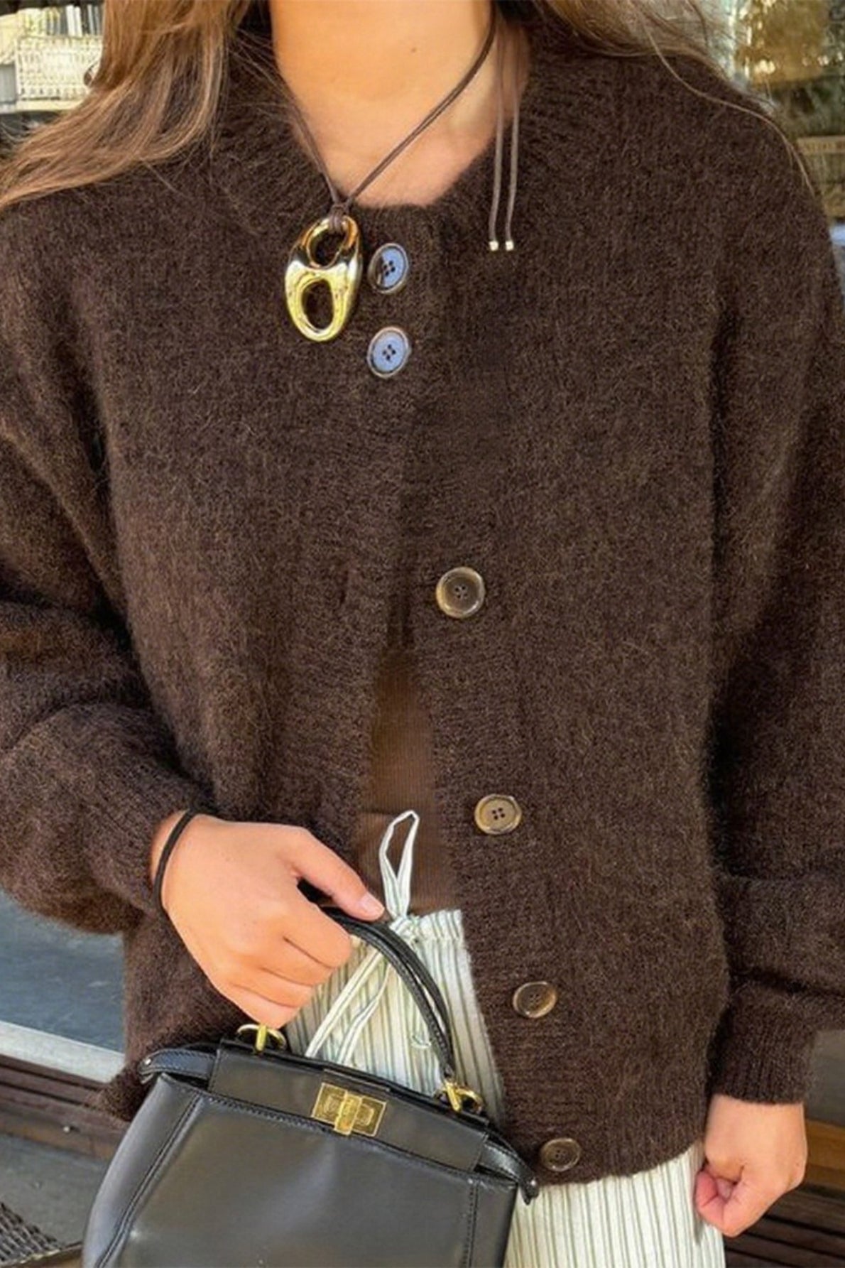 Casual Minimalist Button Front Long Sleeve Coat - Fashionpara