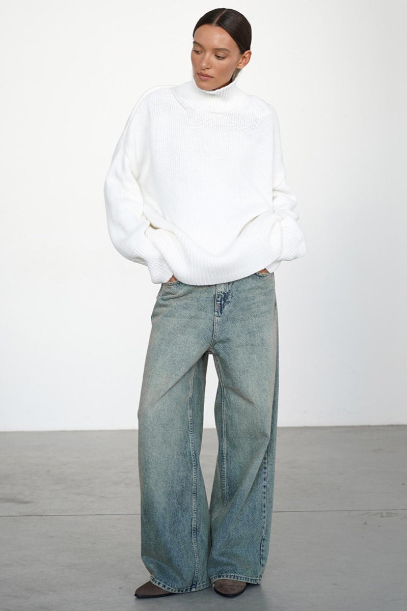 Slimming High Neck Knit Sweater