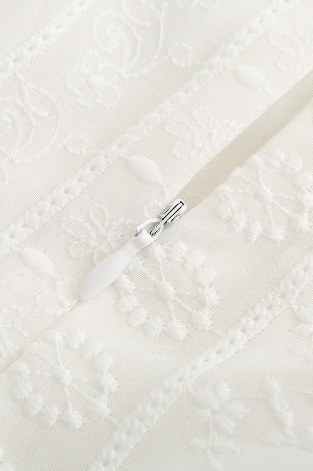 Boho Lace Ruffle Mini Beach Dress