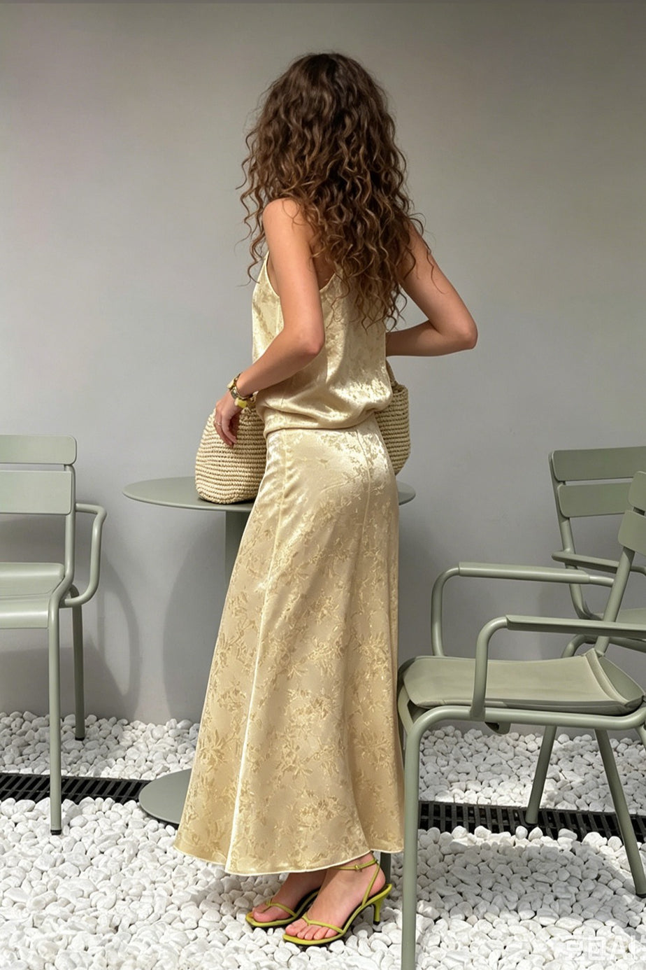 Jacquard Camisole and Mermaid Maxi Skirt Set