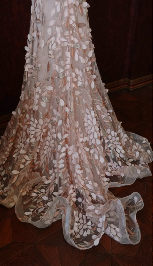 Sweet Pink Mermaid Sweetheart Neckline 3D Petal Tulle Long Prom Dress Evening Dress P4278