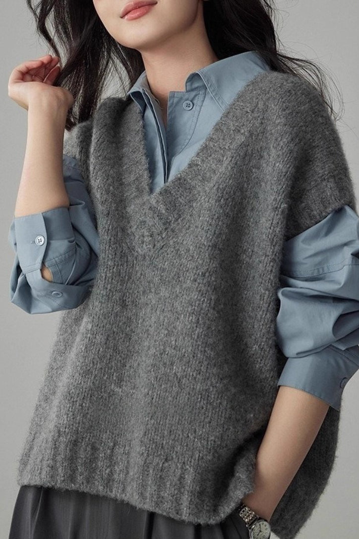 Relaxed Fit Layered Knit Top