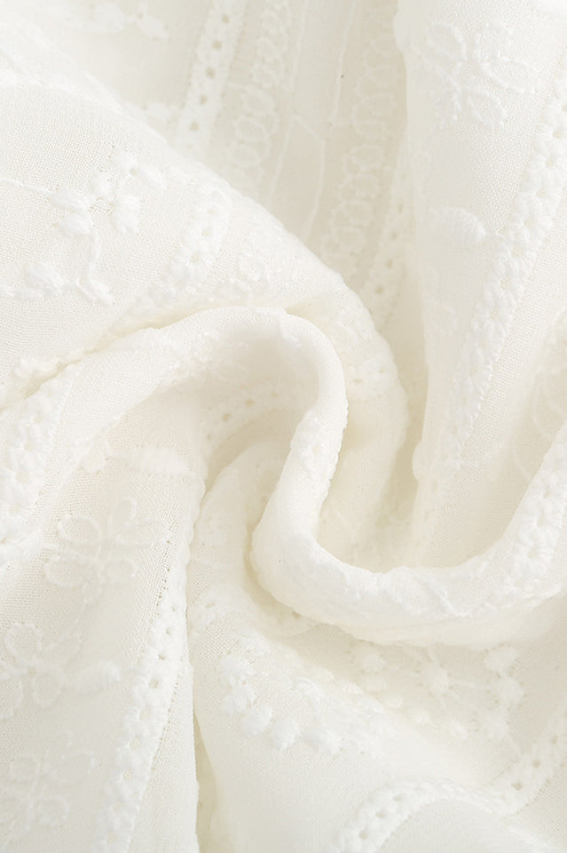 Boho Lace Ruffle Mini Beach Dress