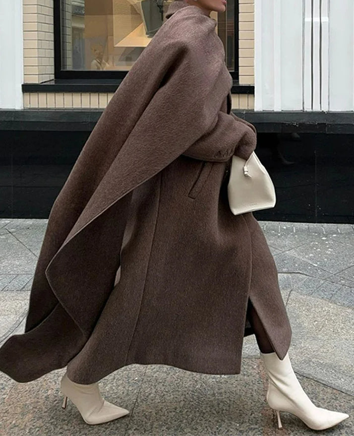 Street Women's Lapel Double-Breasted Overcoat