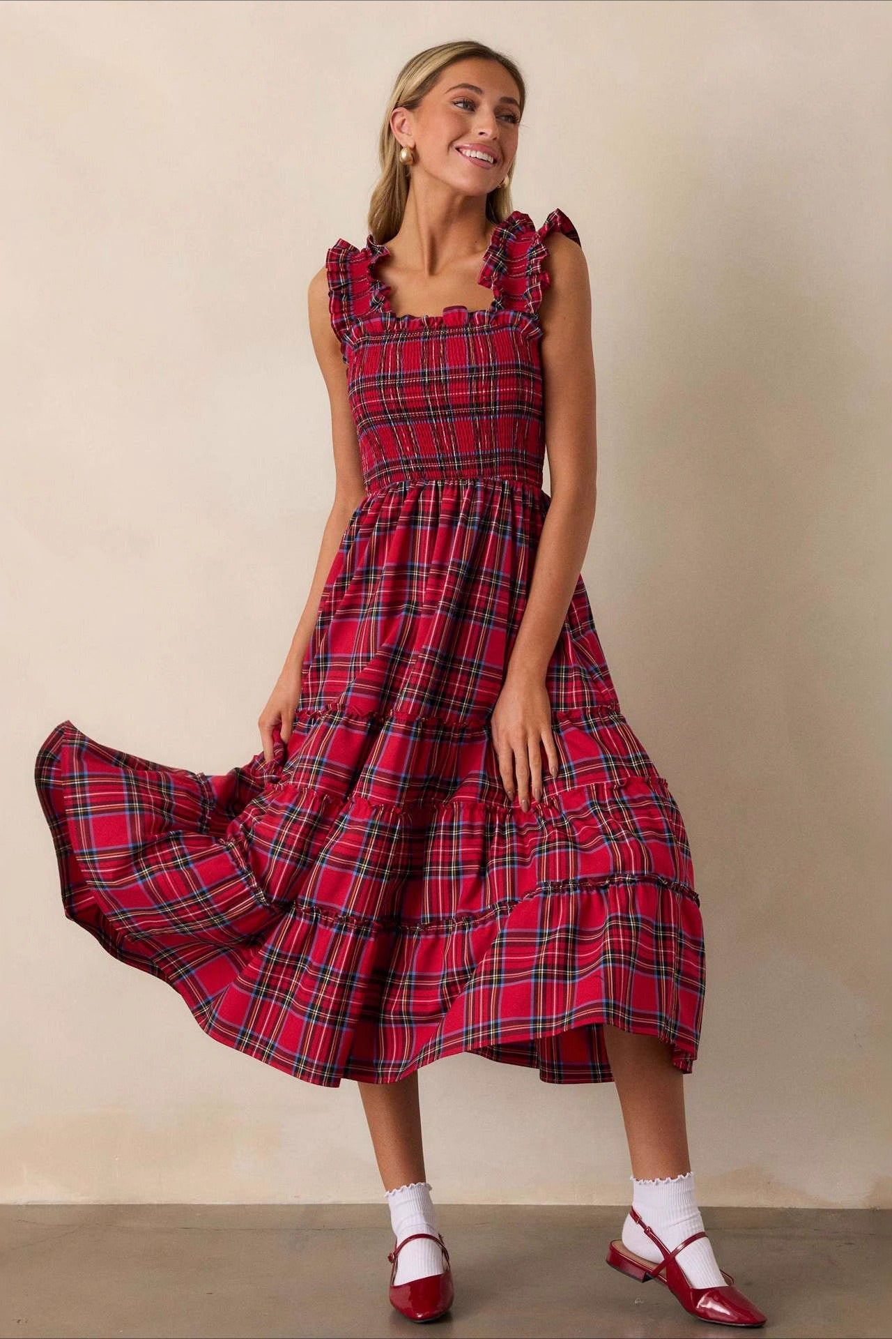 Checkered Slip Party Dress - Fashionpara