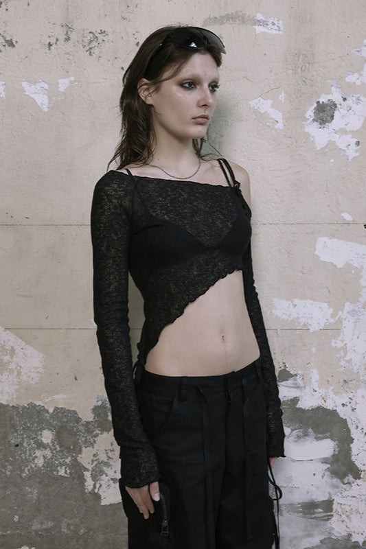 Asymmetrical One Shoulder Knit Top