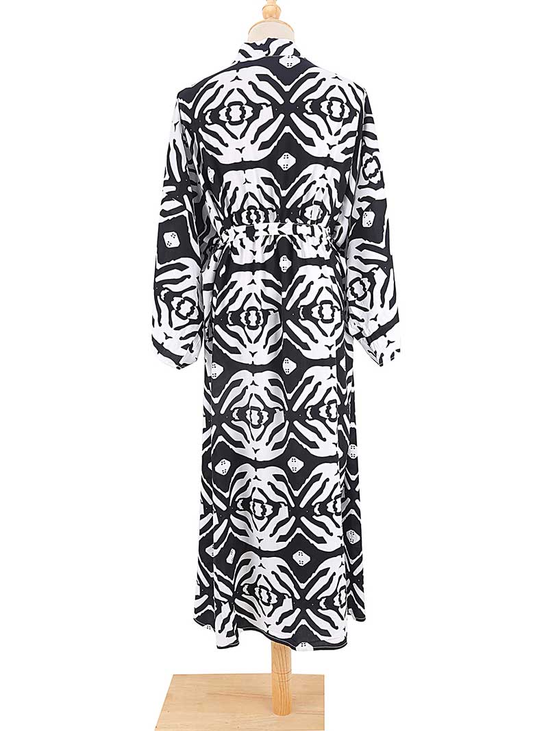 Printed Different Colors Rayon Long Length Gown Kimono Duster Robe 6