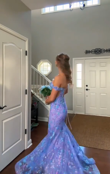 Off The Shoulder Lace Prom Dress Sexy Mermaid Graduation Dress Evening Dress - Fashionpara