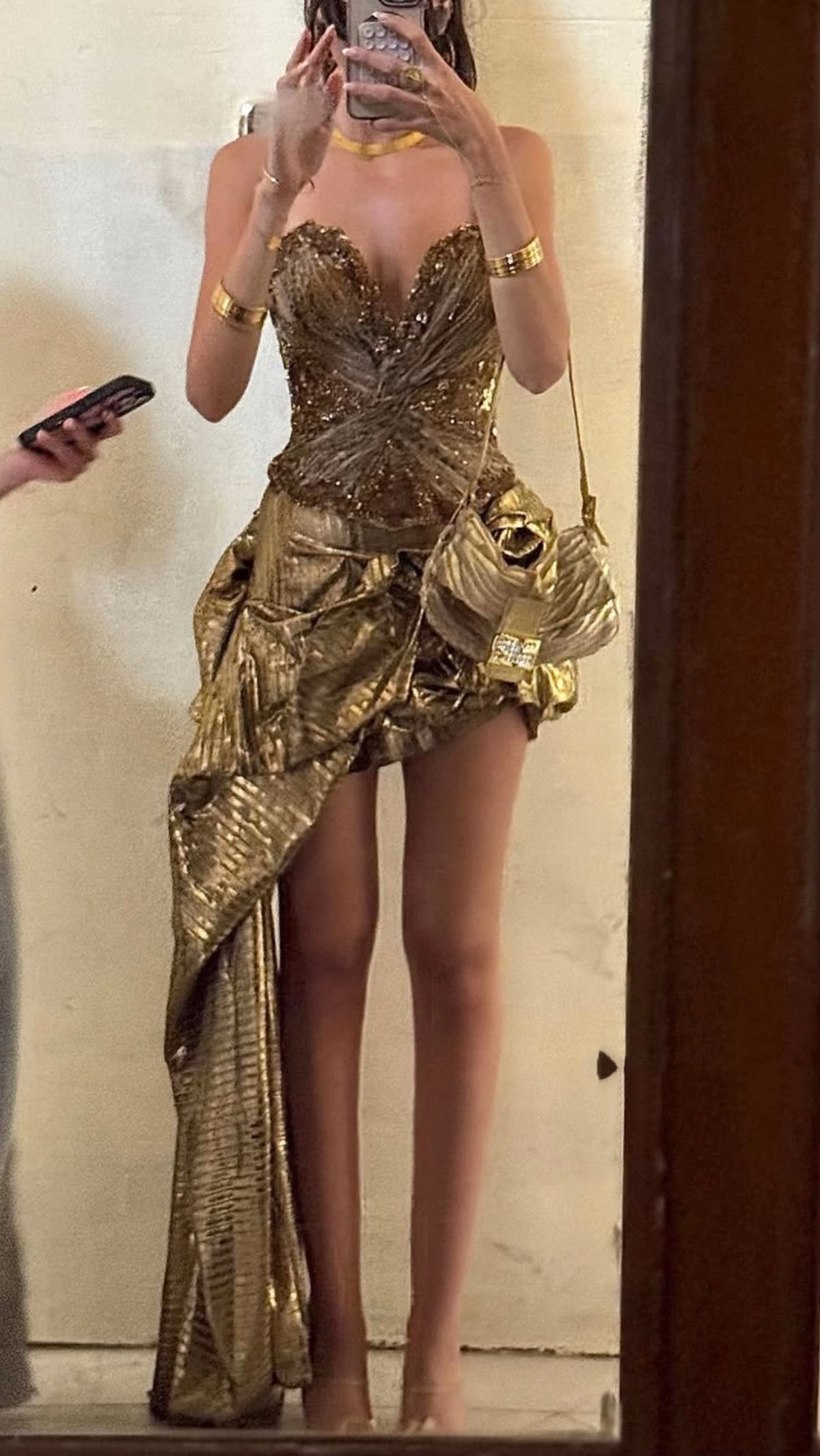 Sweetheart Gold Birthday Outfit Short Prom Dress Evening Dress - Fashionpara