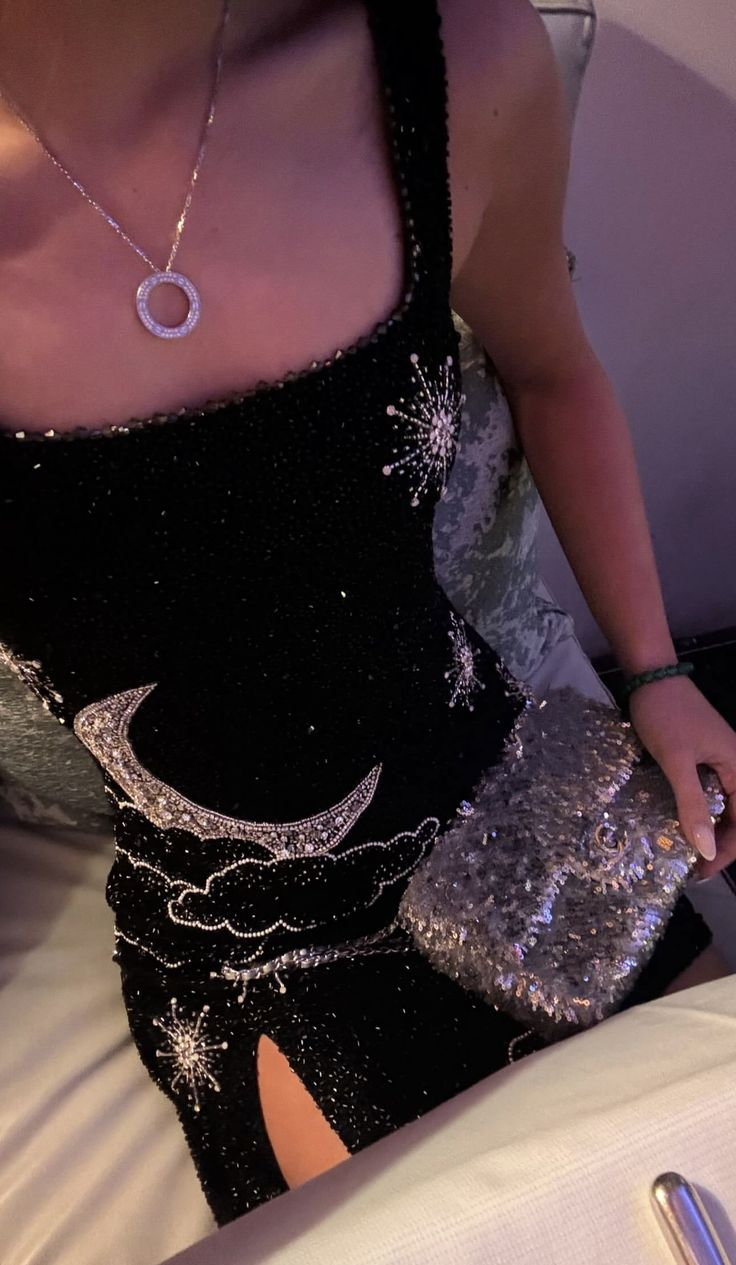 Gorgeous Square Neck Black Sequin Slit Short Party Dress 21th Birthday Outfits - Fashionpara