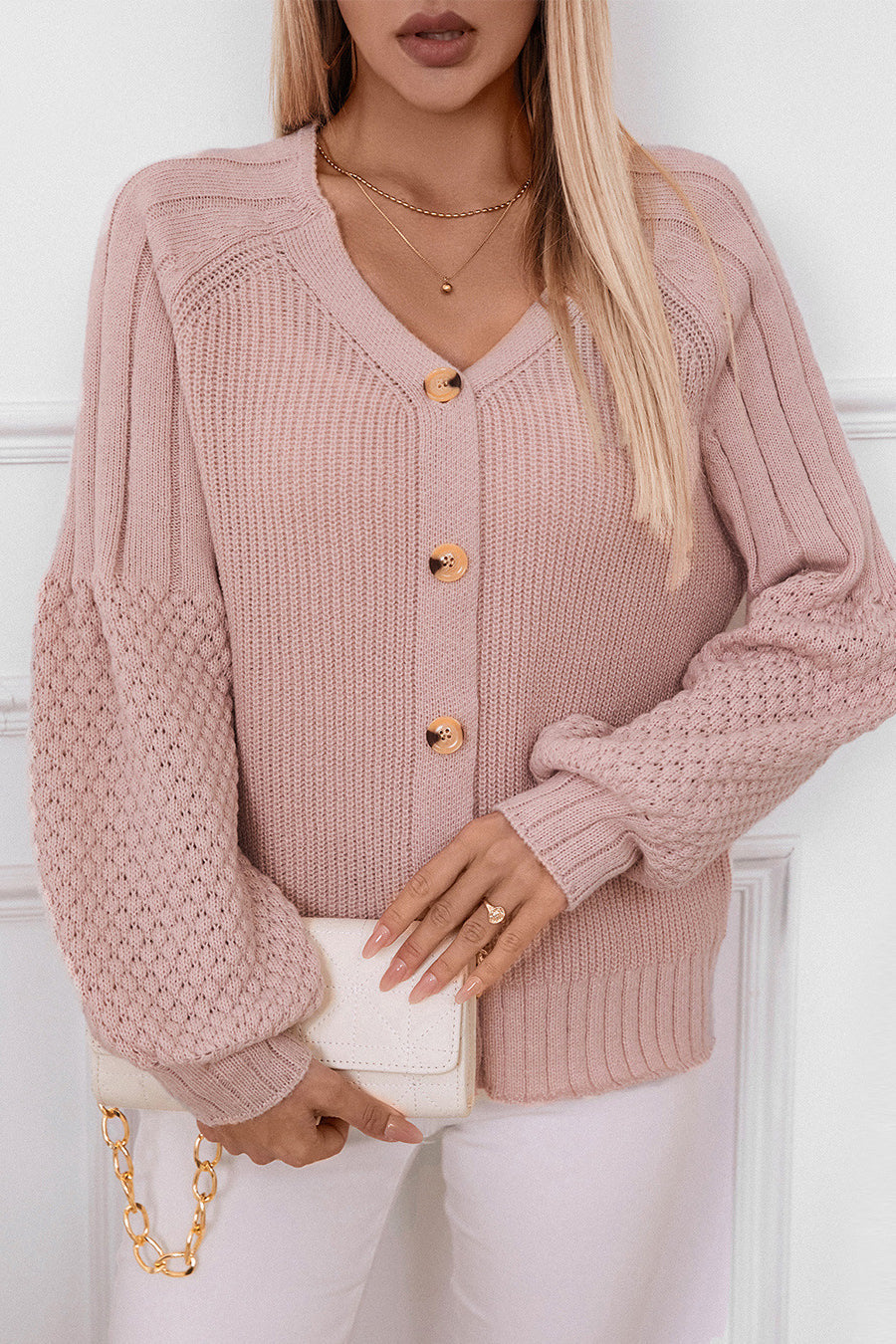 Stylish Solid Button Knit Cardigan for Effortless Elegance