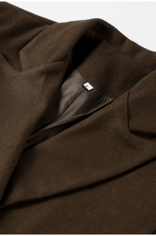 Chic Solid Color Double-Breasted Long Overcoat for Elegance
