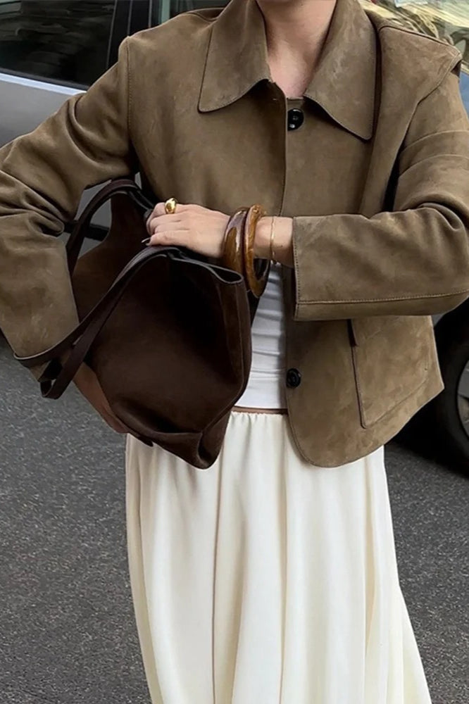 Suede Single Breasted Jacket