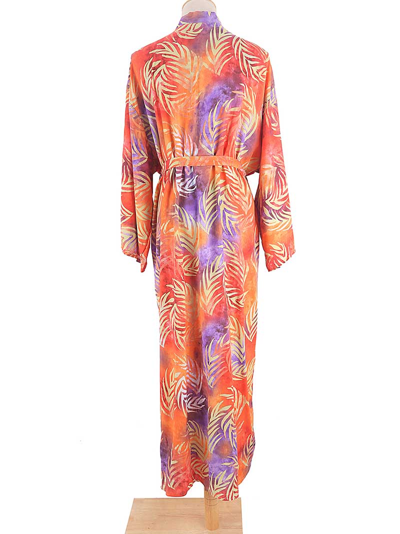 Printed Different Colors Rayon Long Length Gown Kimono Duster Robe 9