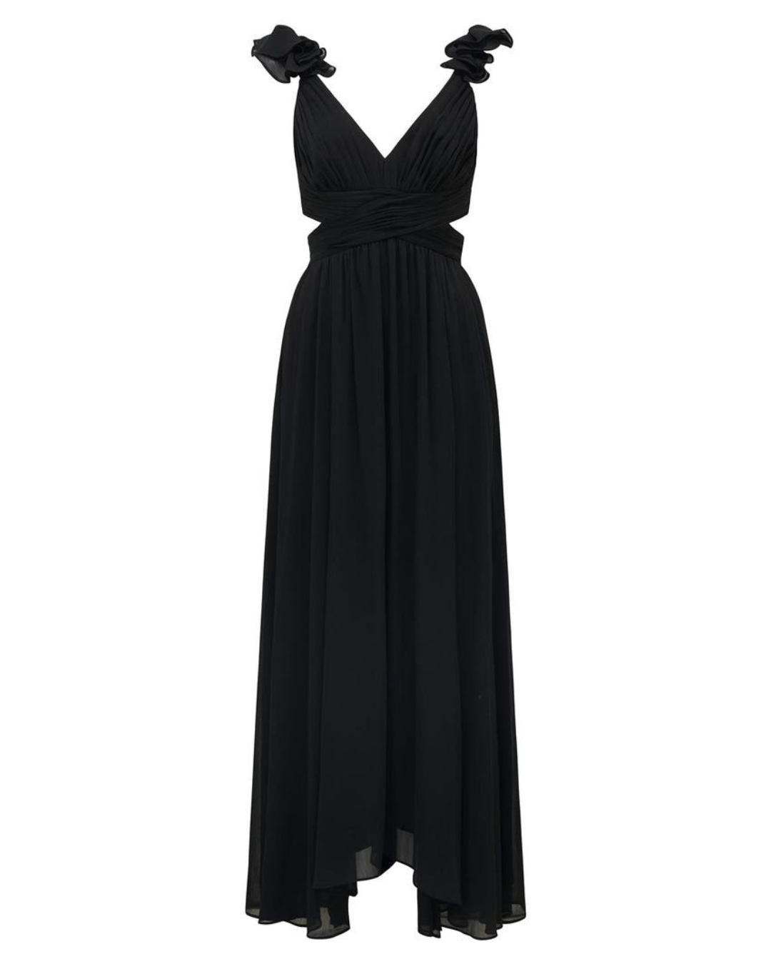 Ruffle Shoulder Maxi Dress - Fashionpara