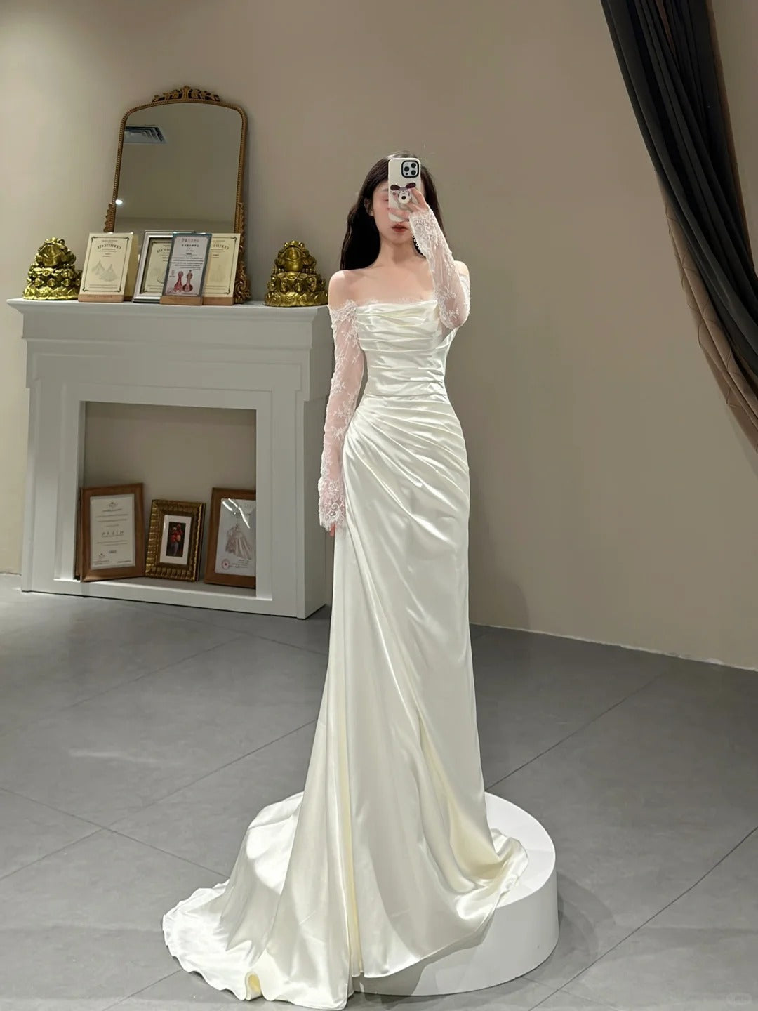 Princess Simple Dress, Ivory Prom Dress, Evening Dress, Feminine Party Dress, Wedding Dress