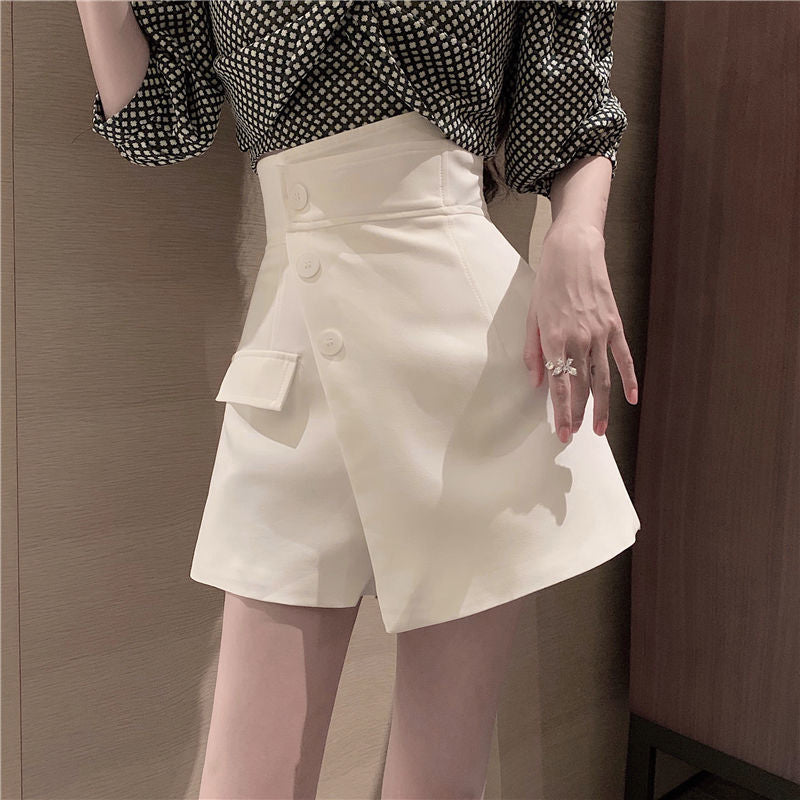 KittenAlarm - High Waist Slim Asymmetrical Elegant Shorts