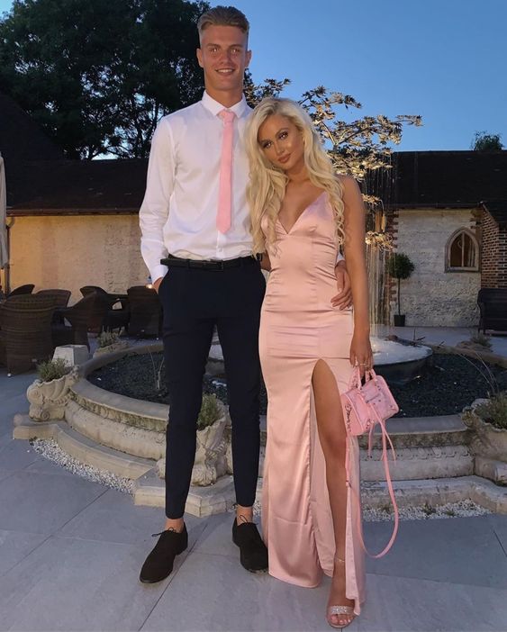 Elegant Pink Classy Long Party Dress Wedding Guest Dress