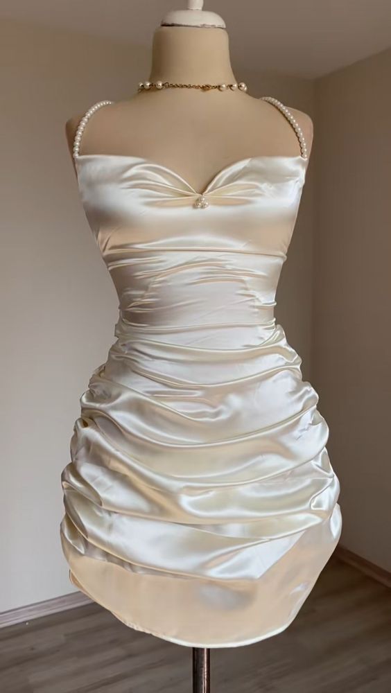 Satin Dress Women's Satin Bridal Dresses Party Bridesmaid Dresses Prom Dress Short Formal Dress - Fashionpara