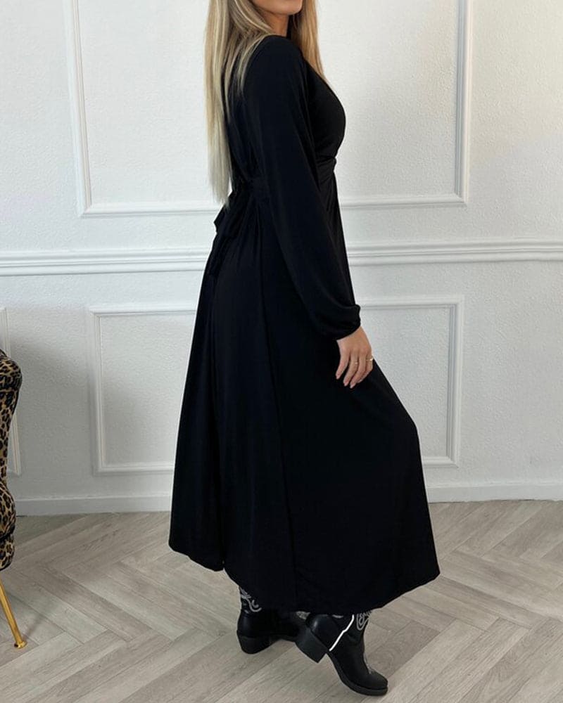 Lace Square Neck Corset Waist A-Line Midi Dress - View 8