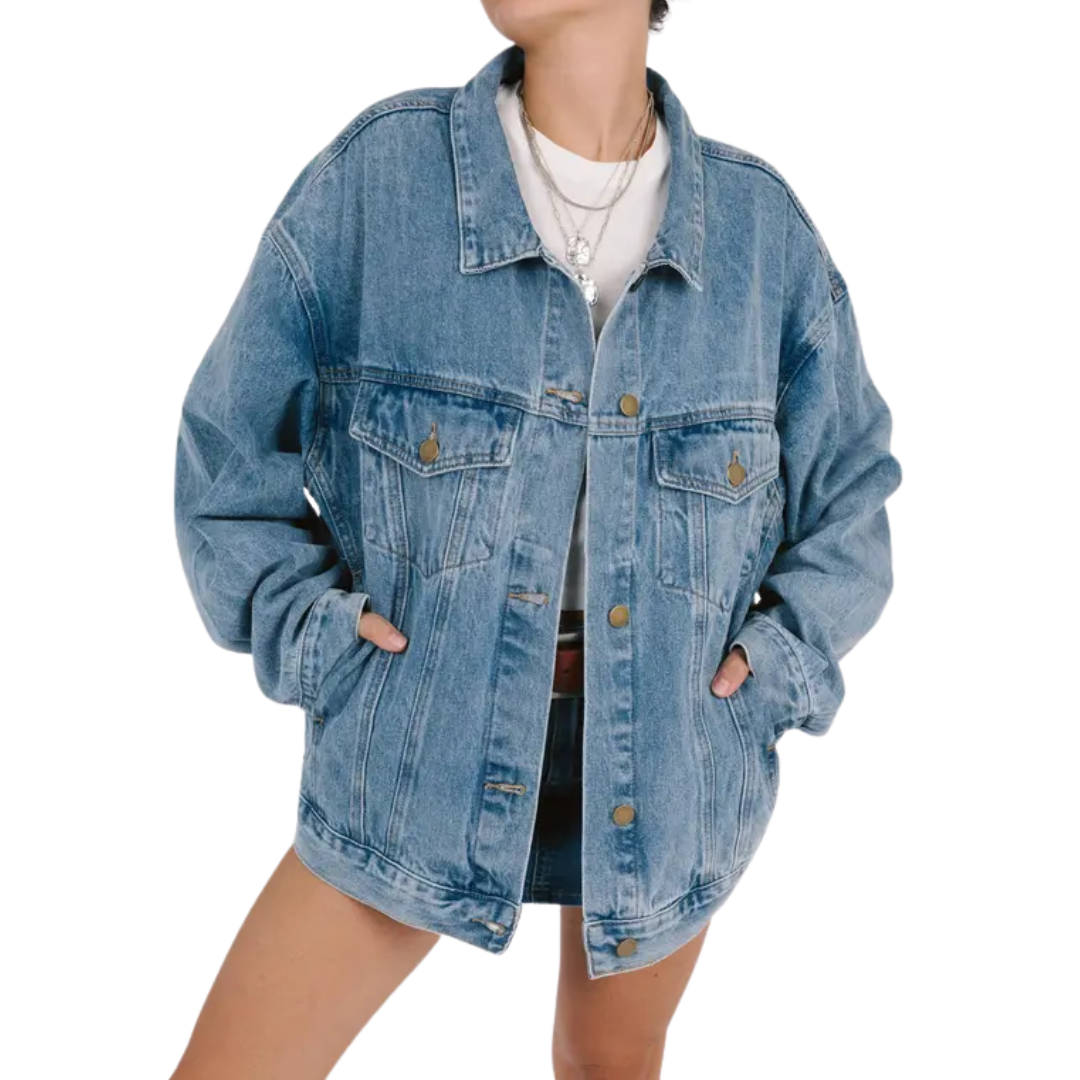 Oversized Button Front Denim Jacket 3