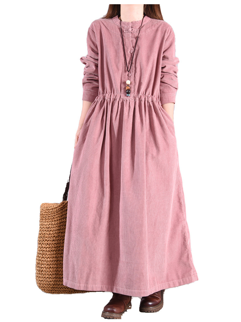 Corduroy Shirt Loose Plus Thickened with Velvet Corduroy Dress 2