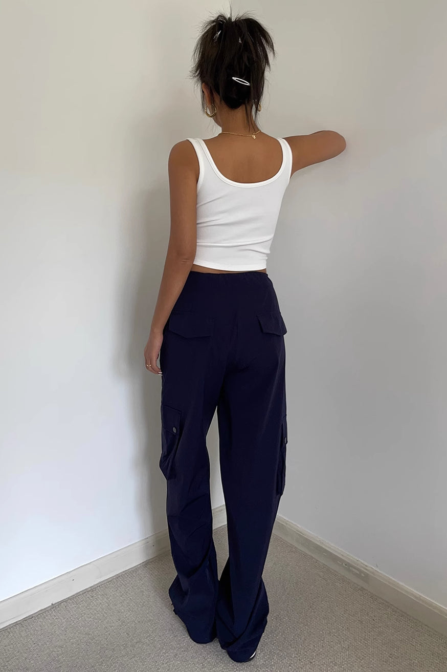 Straight Leg Pocket Side Cargo Pants