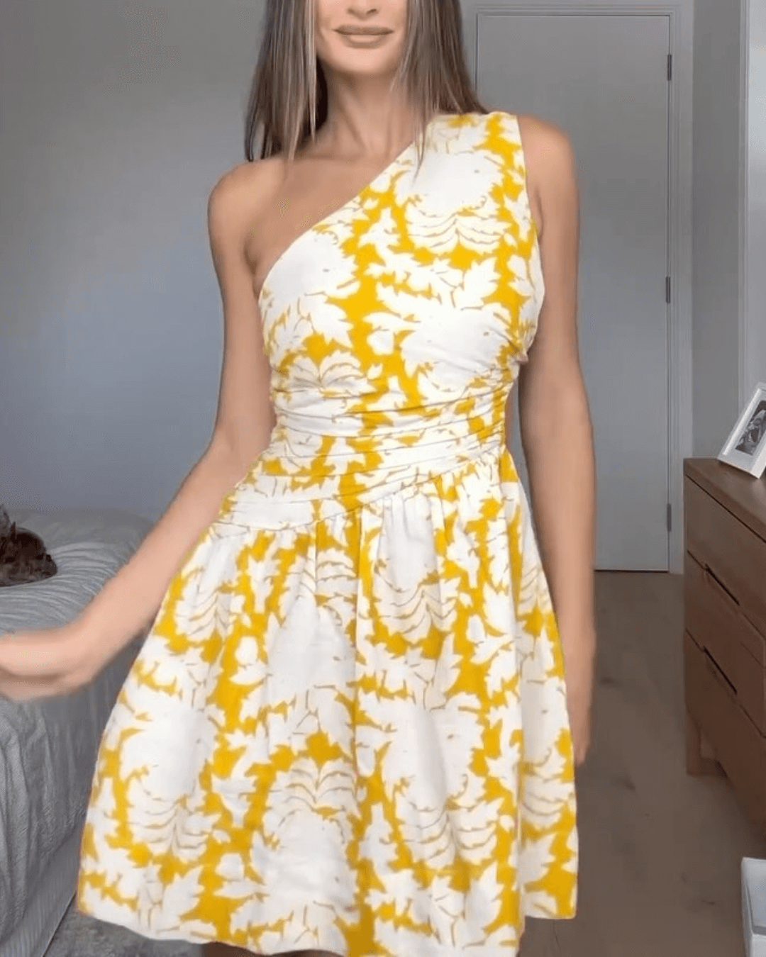 One Shoulder Cut Out Mini Dress - Fashionpara