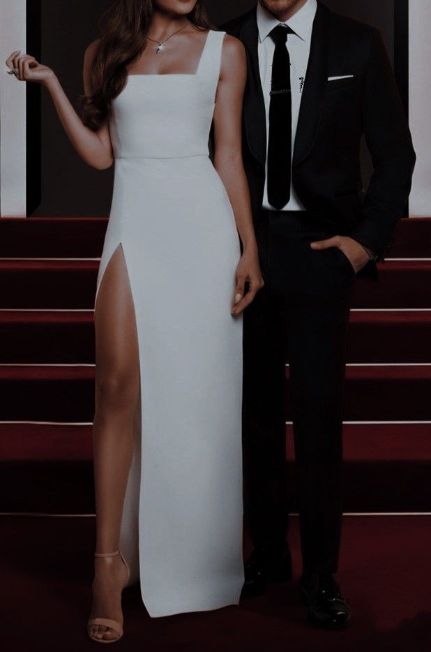 Simple White Prom Dresses Birthday Outfits Evening Gown