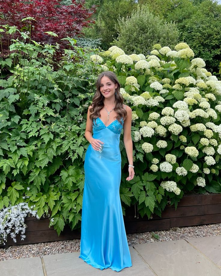 Long Evening Prom Dresses, Custom Blue Prom Dress - Fashionpara