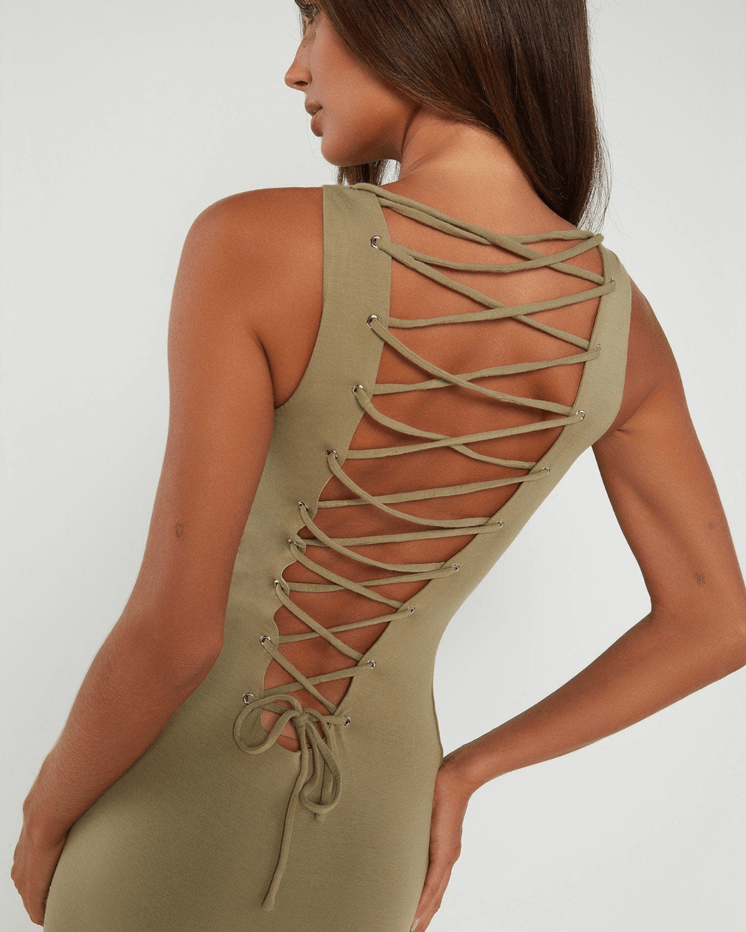 Criss-cross Bodycon Silhouette Maxi Dress - Fashionpara