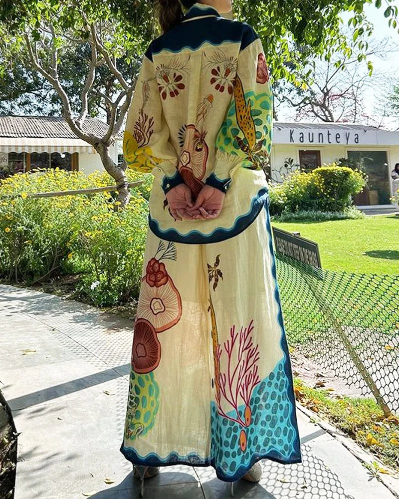 Fashion Underwater World Printed Two-piece Set - Fashionpara