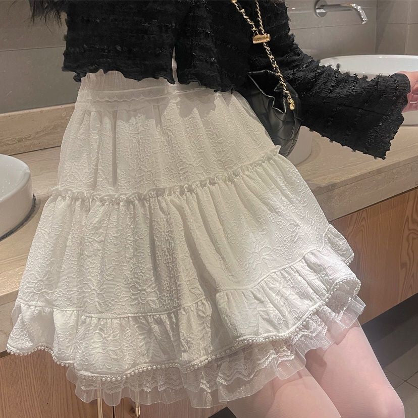 KittenAlarm - High Waist Sexy Lace Kawaii Mini Skirts