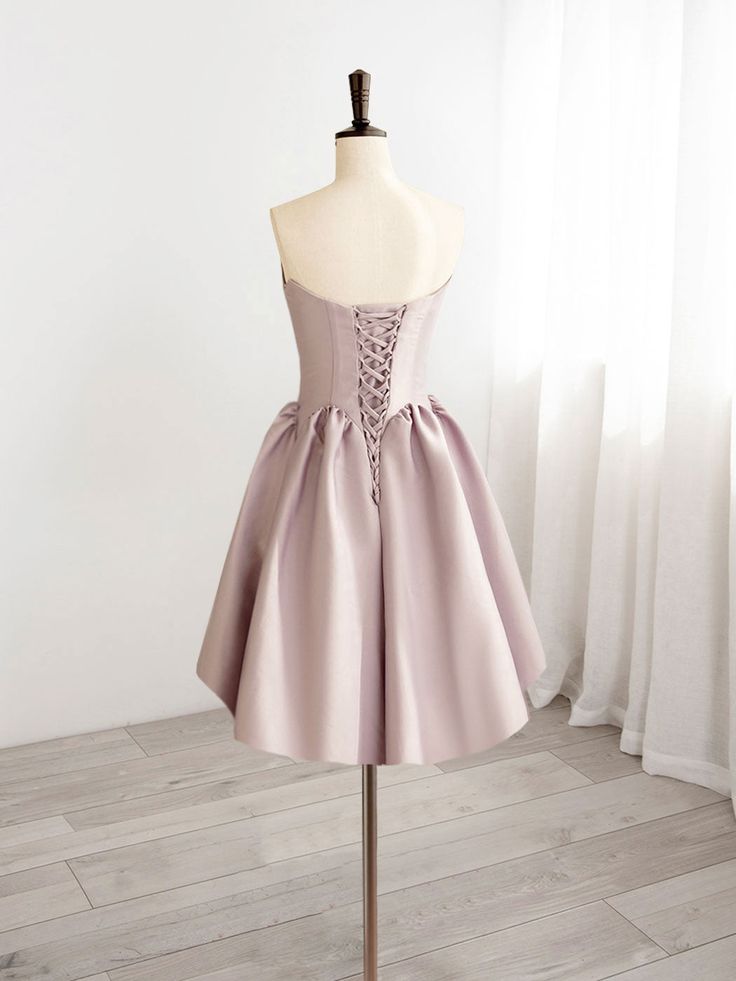 A-Line V Neck Short Prom Dress, Homecoming Dresses - Fashionpara