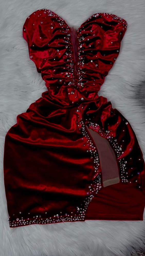 Short Prom Dresses Red Mini Homecoming Dresses Short Graduation Dresses - Fashionpara