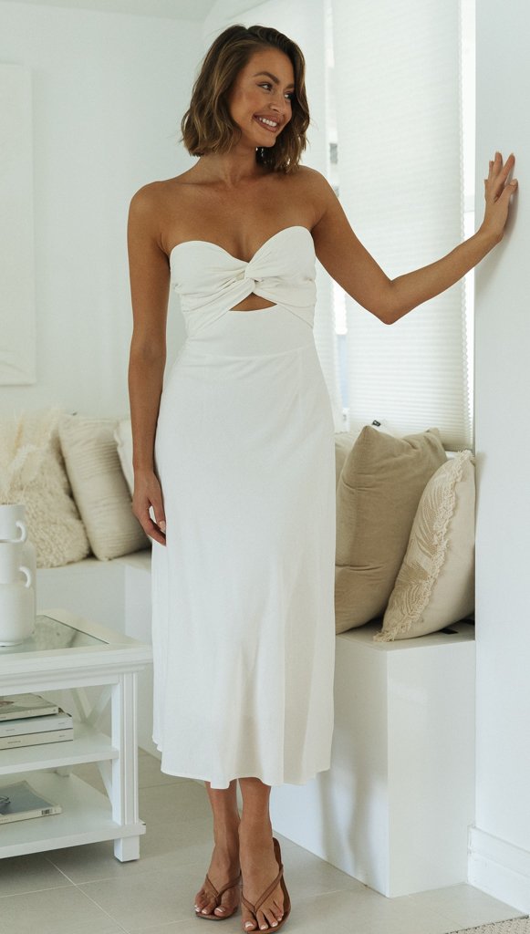 Twist-Front Sweetheart Cut-Out Bias Midi Dress 2