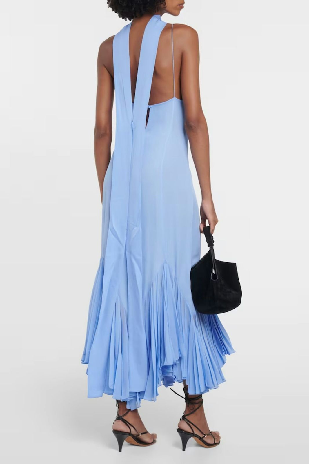 Vintage Party Midi Dress With Stole - Blue - Fashionpara