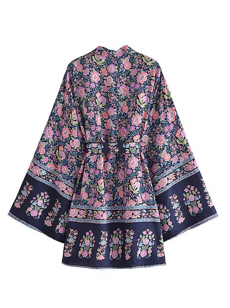 Party Wear Beauty Floral Printed Kimono Gown Duster Robe - Fashionpara