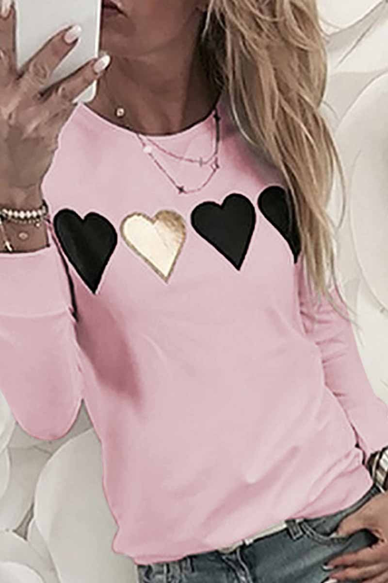 Florcoo New Heart Print Sweatshirt