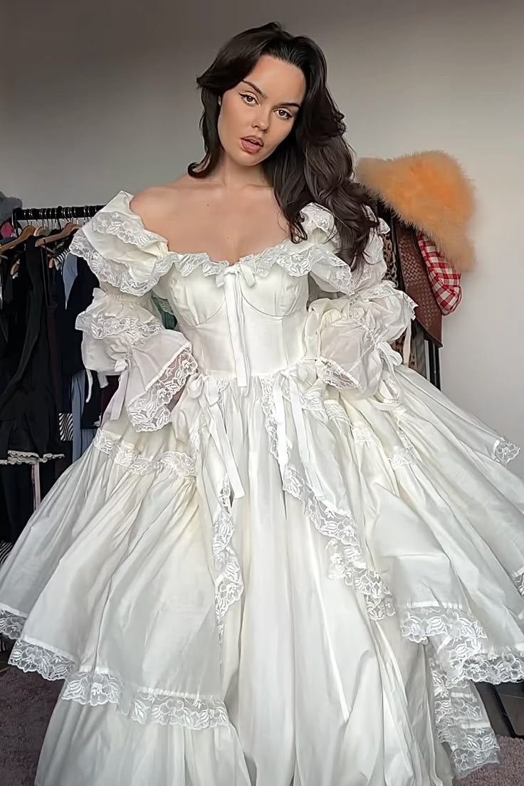 A Line Long Sleeves Off Shoulder Long Wedding Dresses Evening Gown