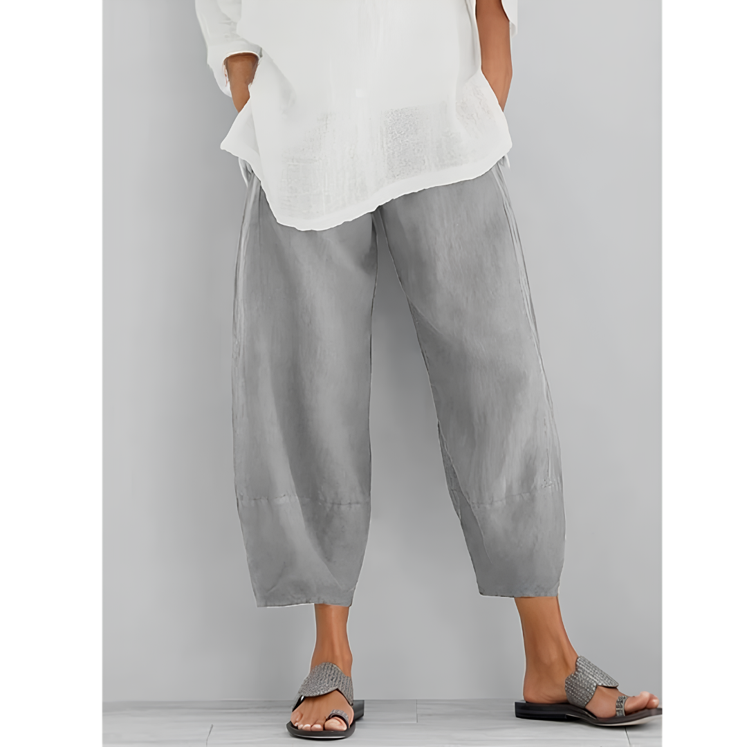High Waist Elastic Tapered Lantern Pants 3
