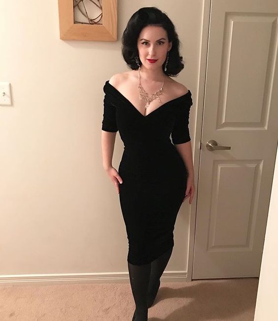 Black Sexy Off The Shoulder Prom Party Dresses Mid Length Evening Gowns - Fashionpara