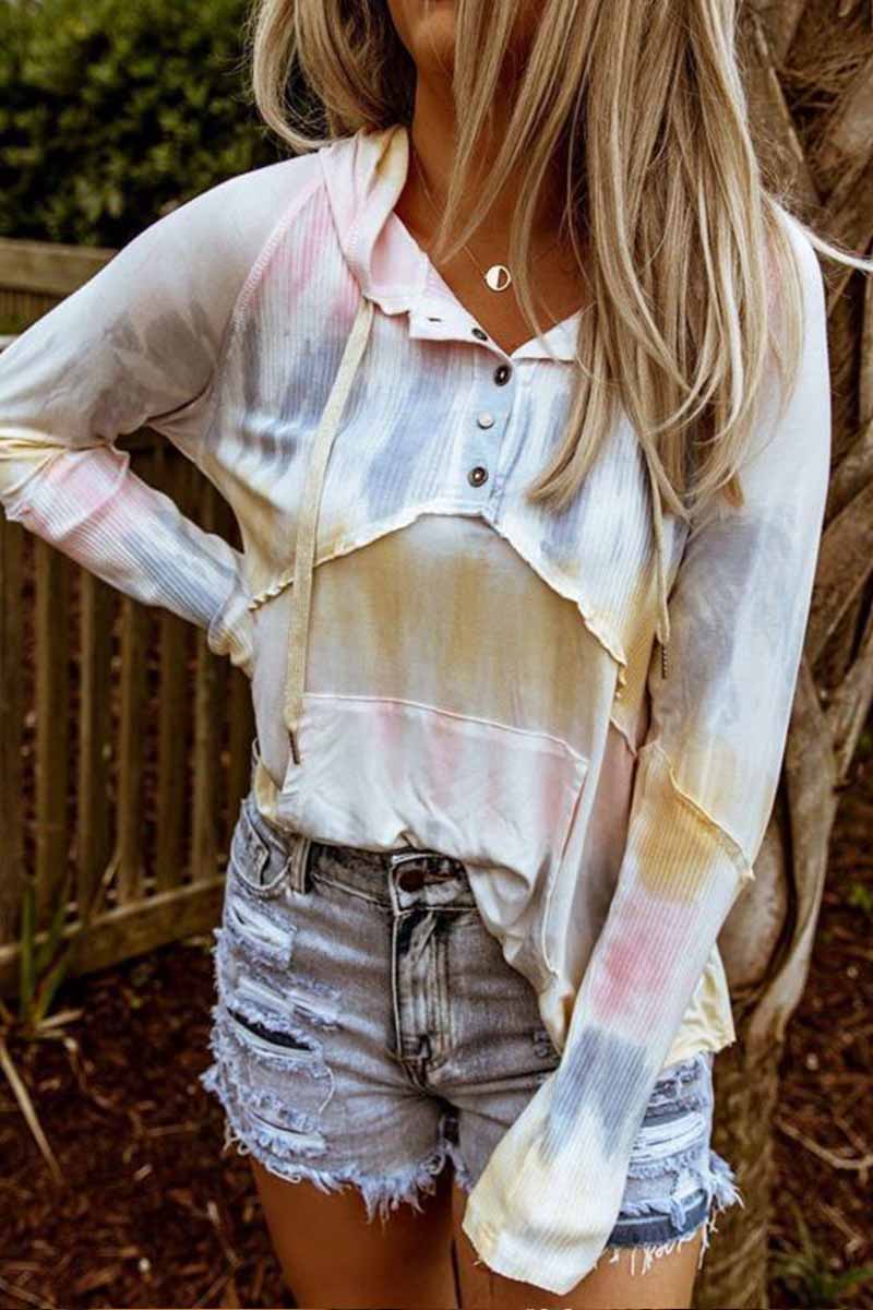 Florcoo Cute Colorful Tie-dye Hoodie