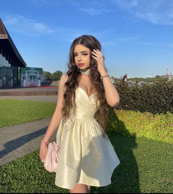 Ivory Short Prom Dress Cocktail Gowns Satin Party Dresses - Fashionpara