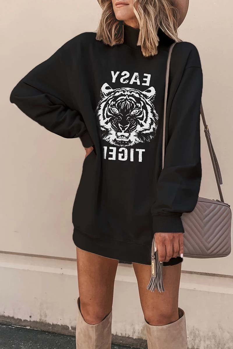 Florcoo Tiger Printed White Mini Dress (2 Colors)