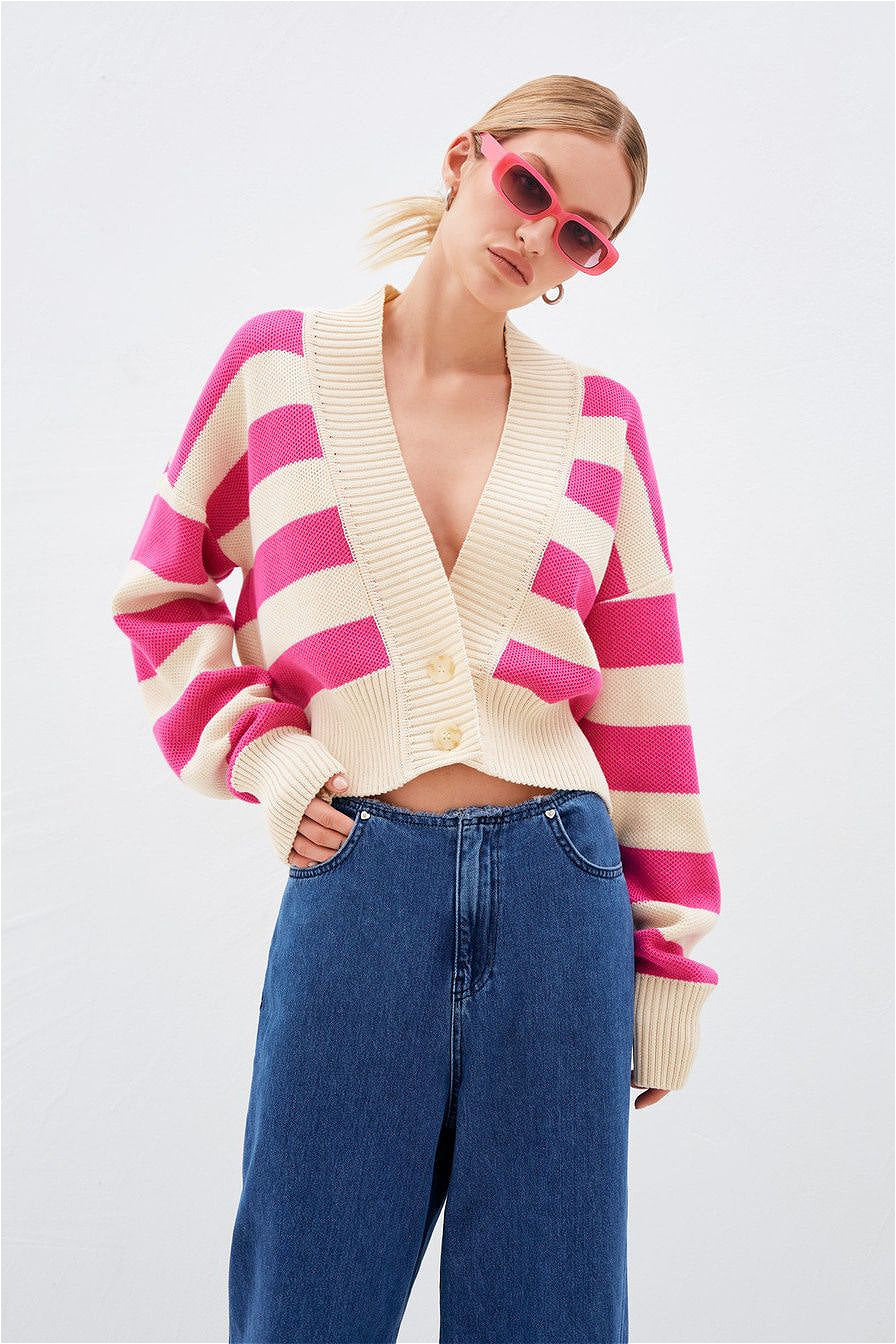 Color Block Knit Cardigan for Effortless Style and Comfort