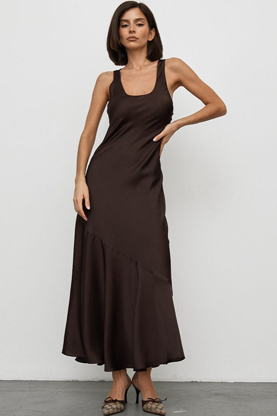 Slim Fit Satin Maxi Dress