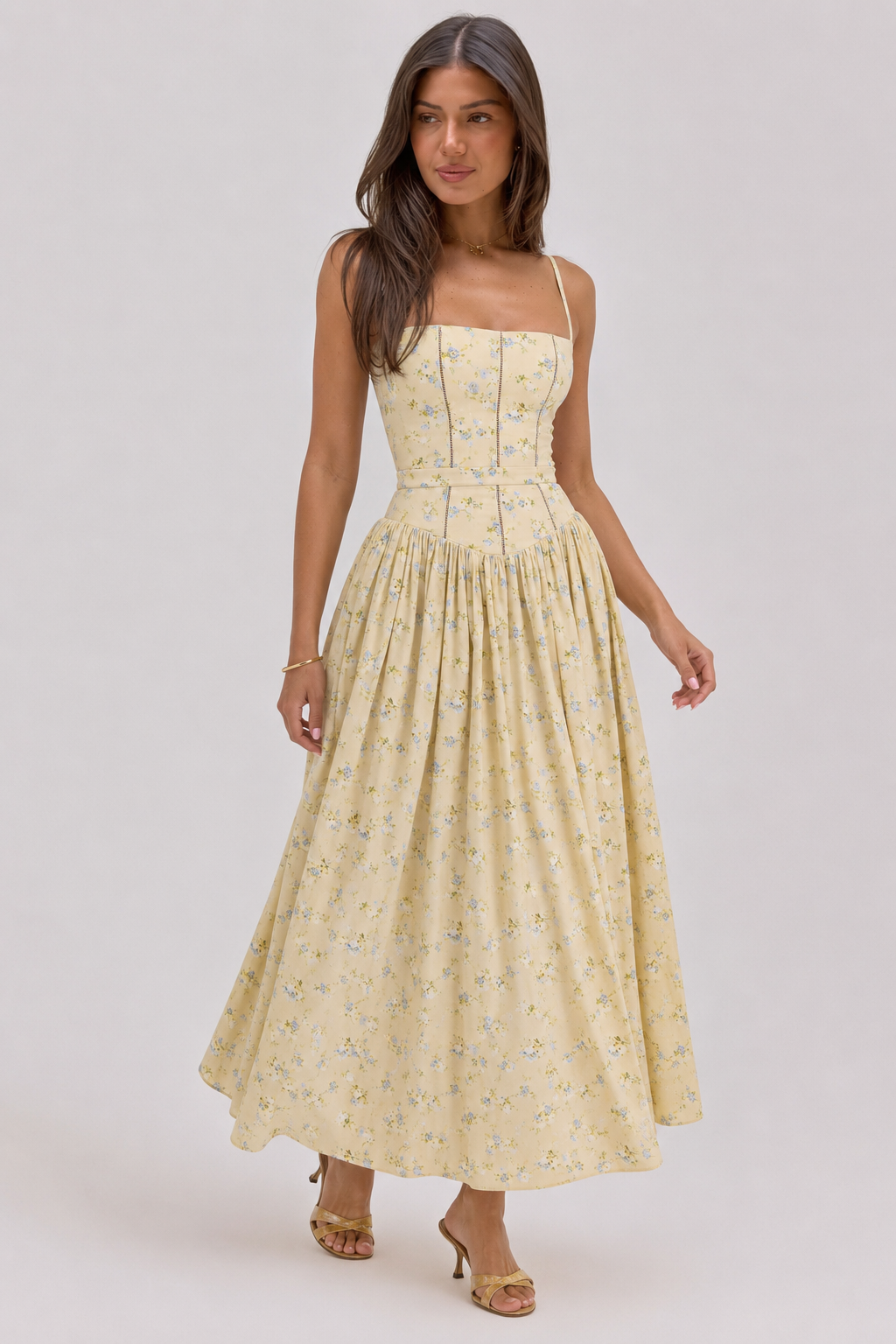 Chiffon High Neck Bubble Hem Tiered Mini Dress